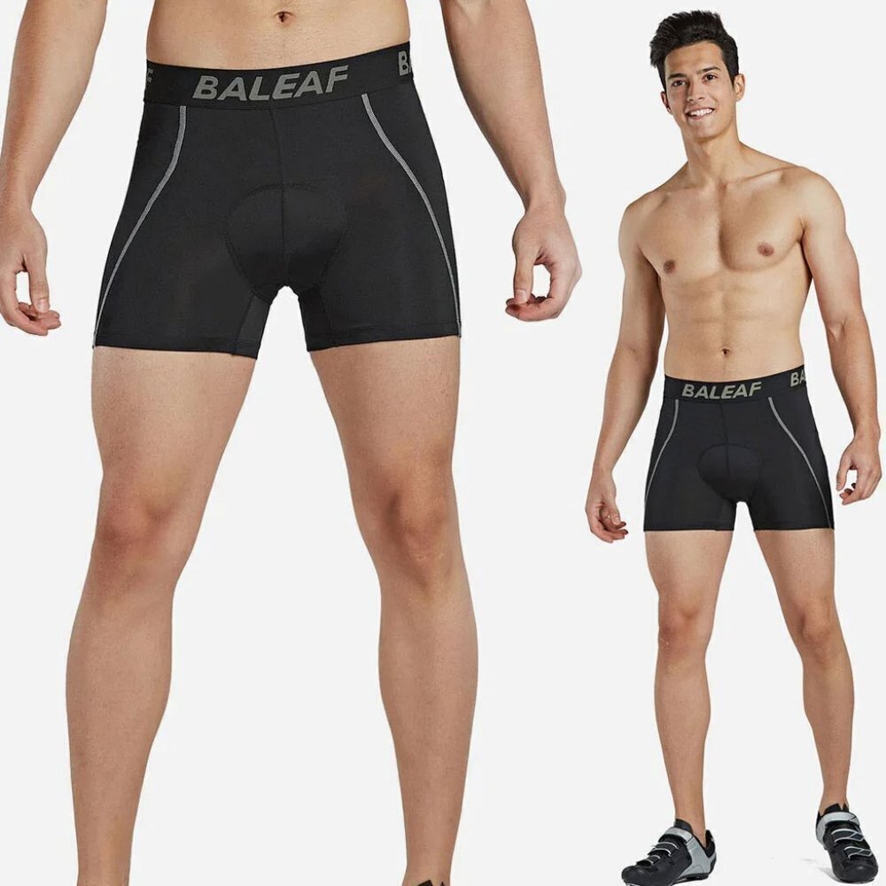 Baleaf Men's Laureate Branded Waist Padded Boxer Brief Bike Short - Medium